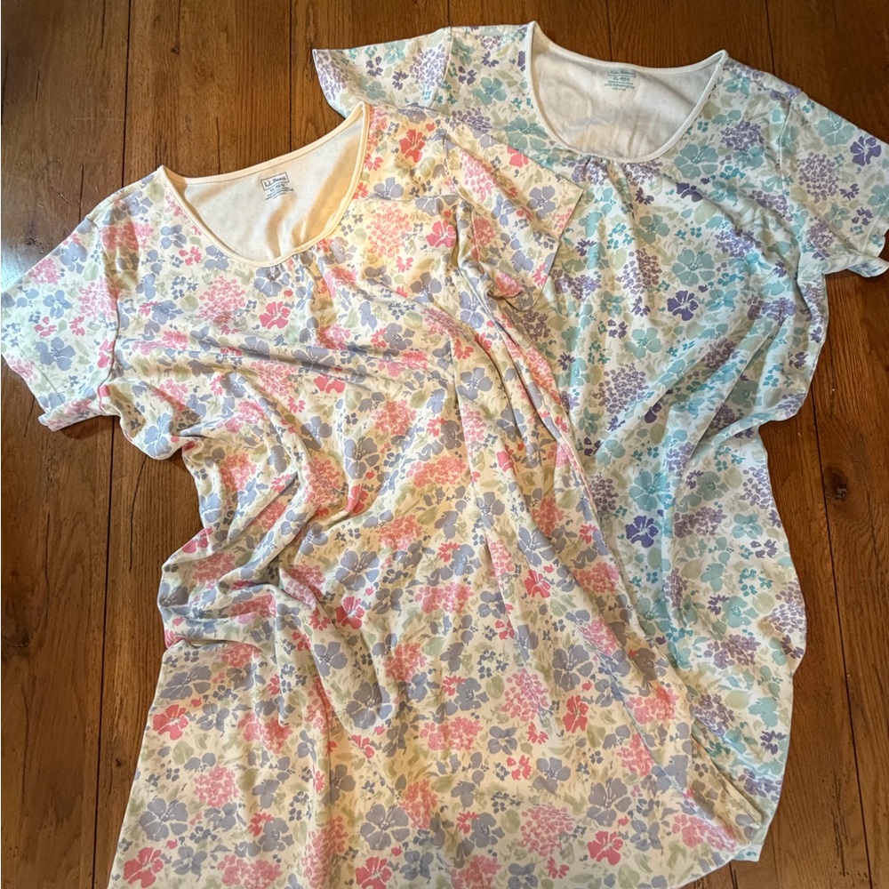 LL BEAN new without tags xl short night gown set of two - Picture 2 of 6